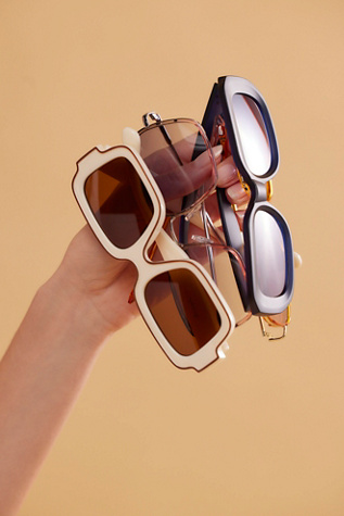 Shadow Side Square Sunglasses at Free People in Antique