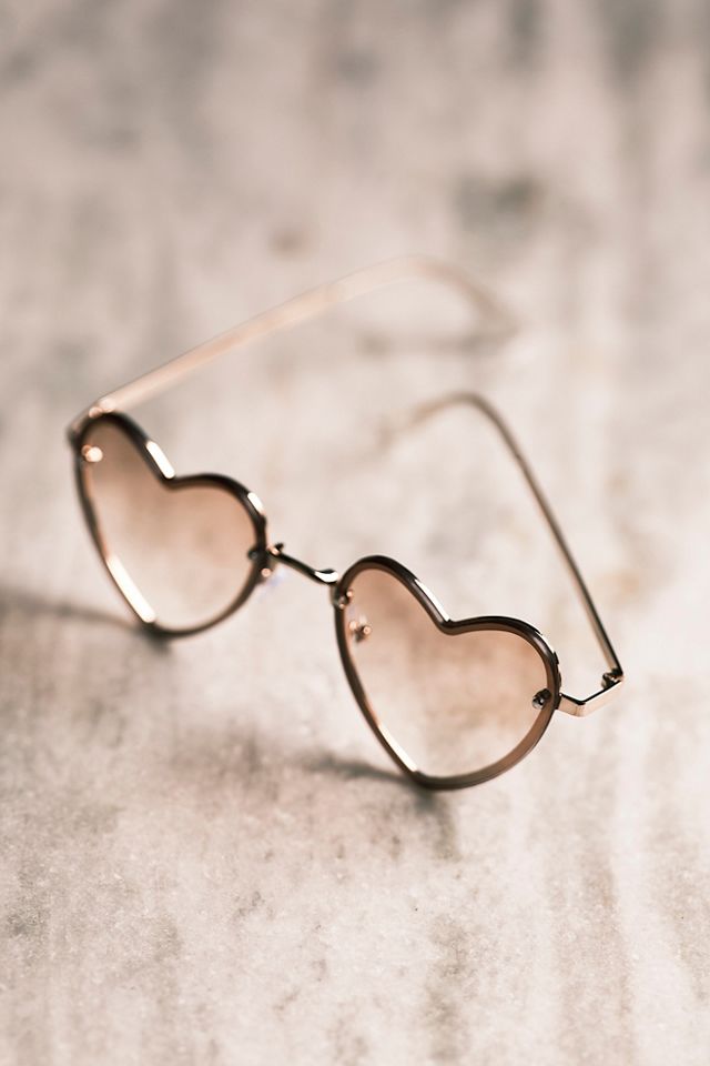 Wire frame cheap heart sunglasses