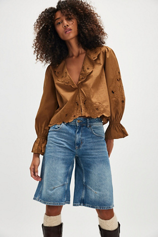 Maisie Cutwork Top at Free People in Tobacco, Size: XS