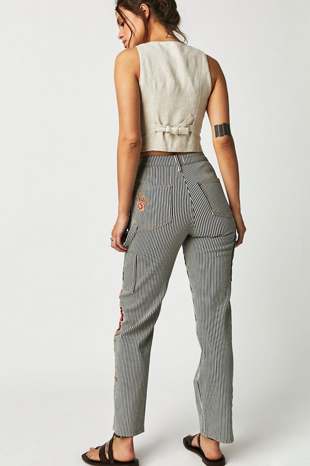 Free People, Montella Pinstripe Crop Skinny Pants