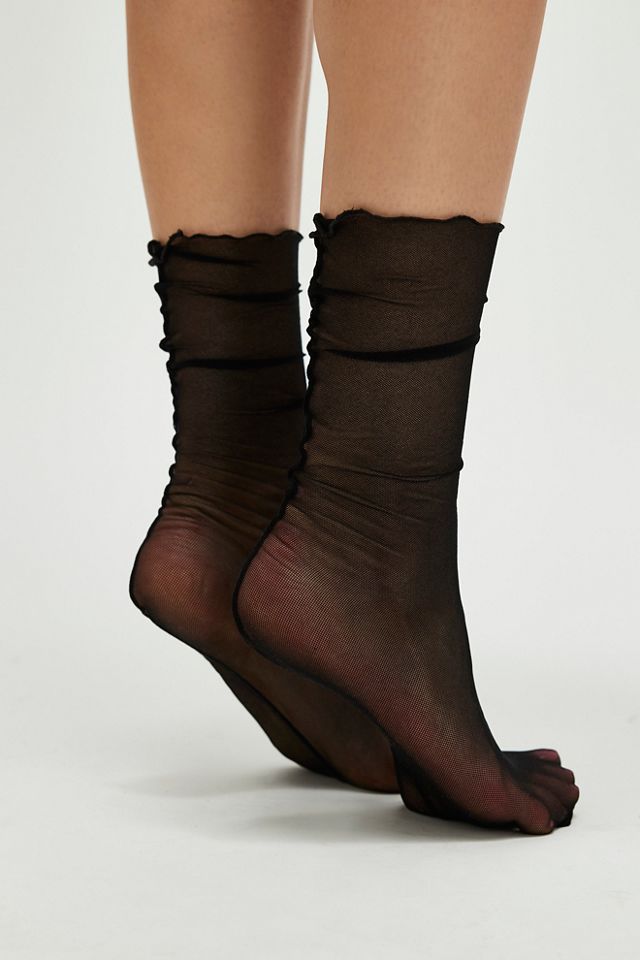 Chaussettes mi-hautes en tulle #1