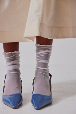 Tulle Crew Socks by Only Hearts at Free People in White, Size: M/L