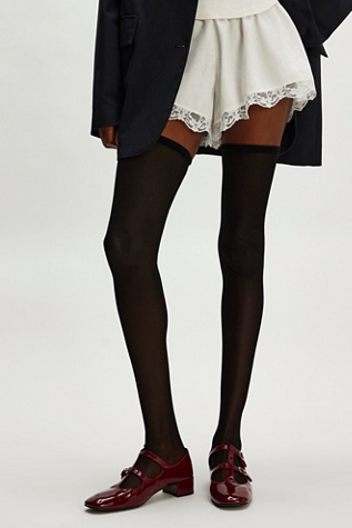 Tulle Over-the-Knee Socks by Only Hearts at Free People in Black, Size: M/L