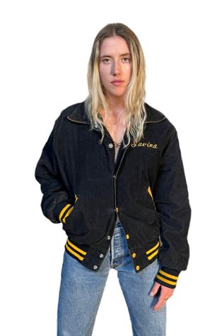 Vintage Corduroy Letterman Jacket Selected By Villains Vintage
