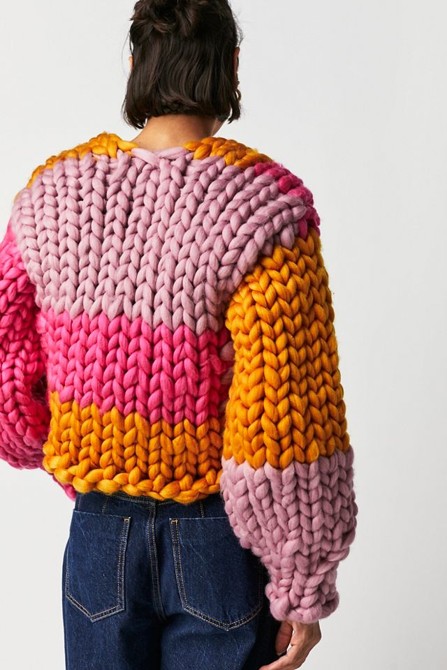 Hope Macaulay Hot Pink Colossal Knit Cardigan Free People UK