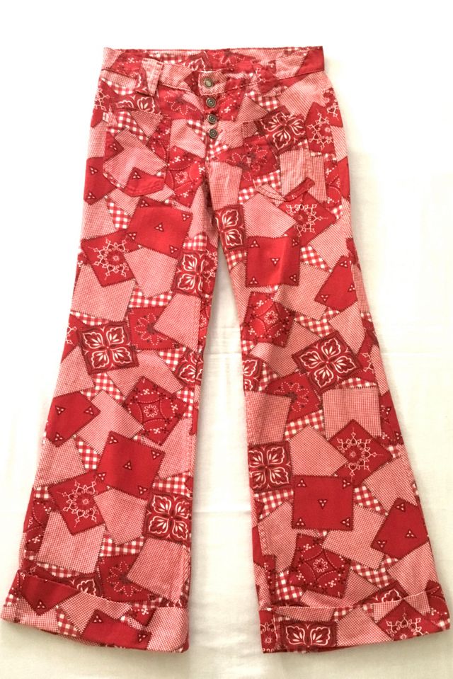 Vintage 1970s Levi's Bandana Print Super Bell Bottoms Selected by