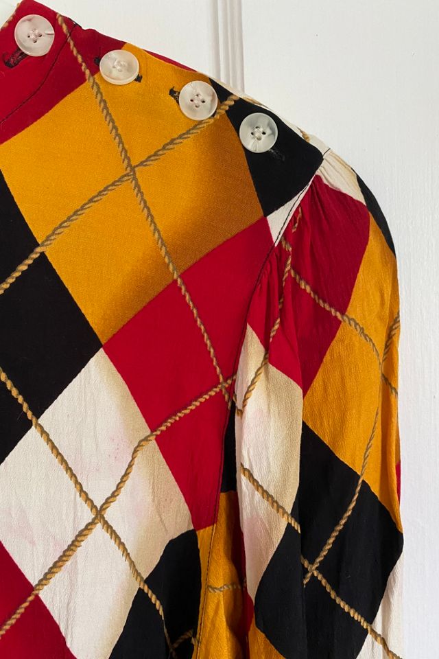 Vintage Harlequin Pattern Blouse Selected By KA.TL.AK #2