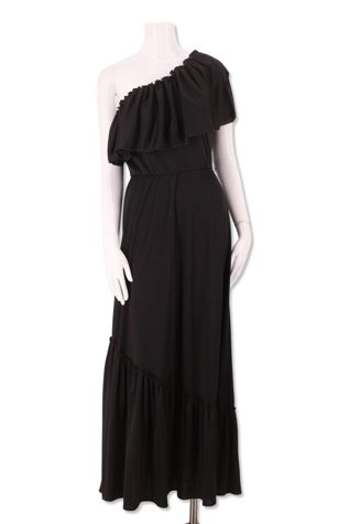 1970s One Shoulder Disco Era Maxi Dress Selected By Ritual Vintage