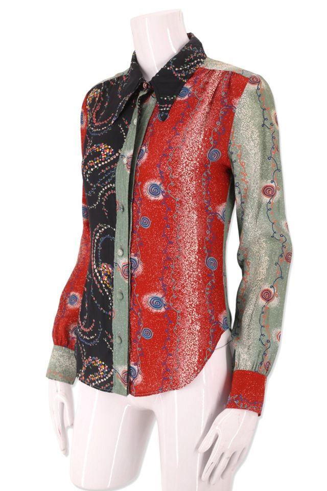 1970s Mixed Media Rayon Blouse Selected By Ritual Vintage #1