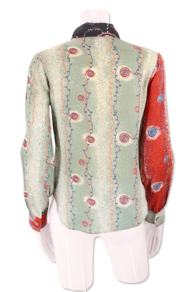1970s Mixed Media Rayon Blouse Selected By Ritual Vintage #2