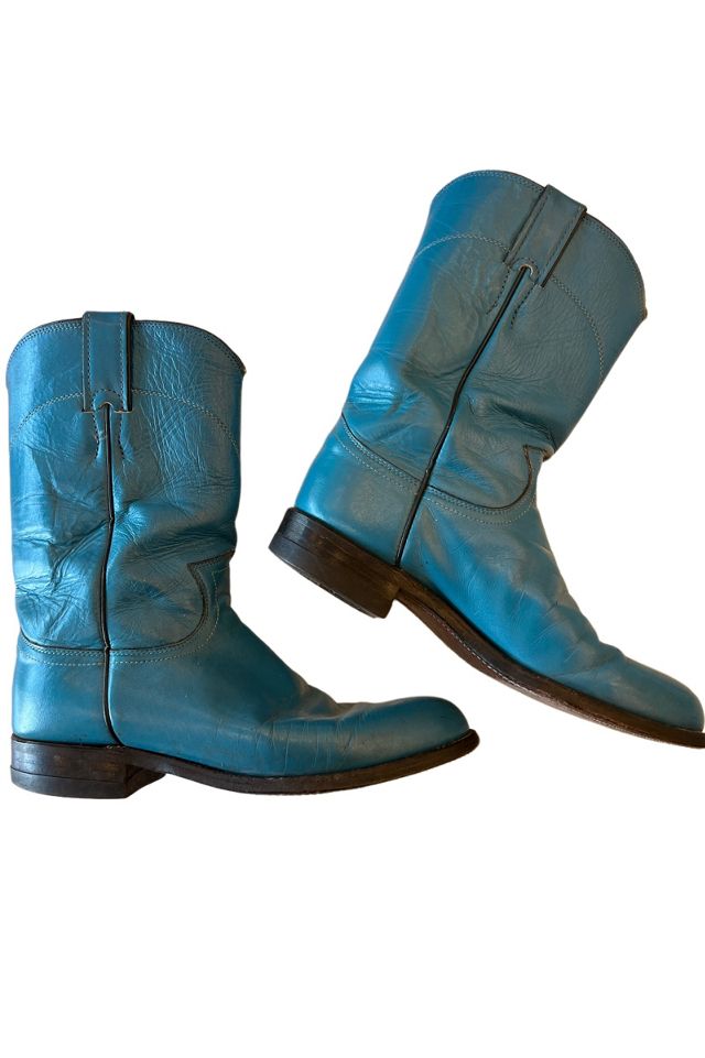 Bottes Cowboy Justin Vintage Années 80 USA - Taille 8 D Pour Homme - Occasion