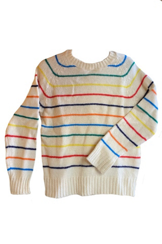 Vintage Sweater | Size L St. Croix Knits 1980s Sweater | on sale Crewneck Sweater | Vintage Rainbow Sweater | Striped Sweater | Cosby Sweater