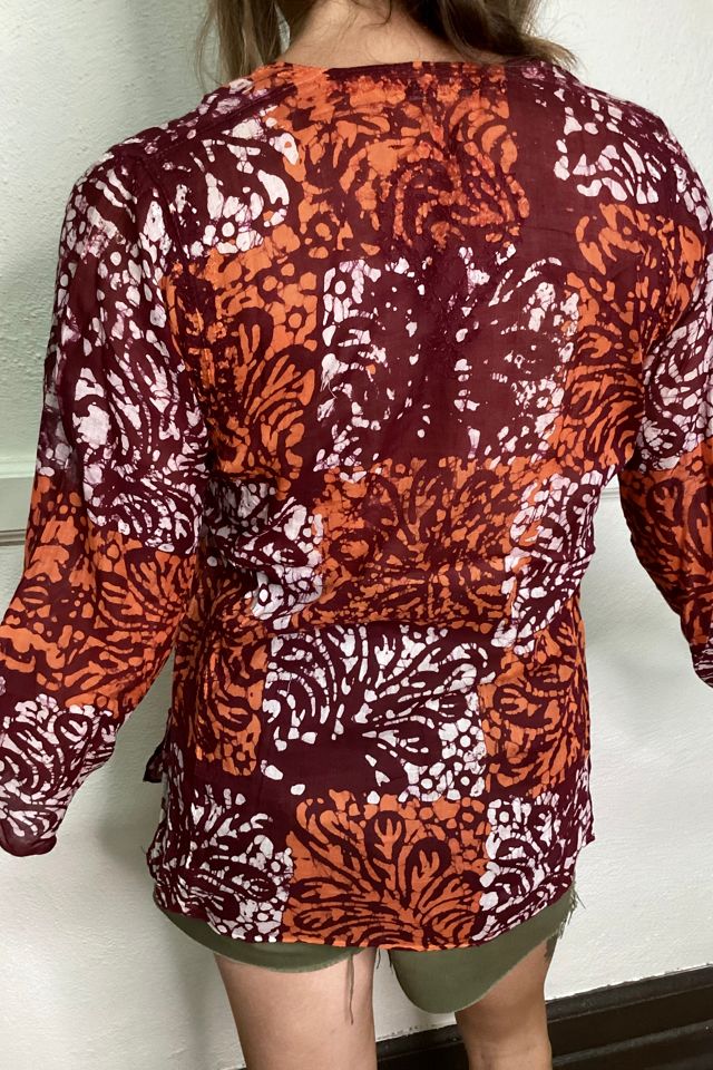 Deadstock 1970s Psychedelic Cotton Long Sleeve Shirt Selected by Cherry #1