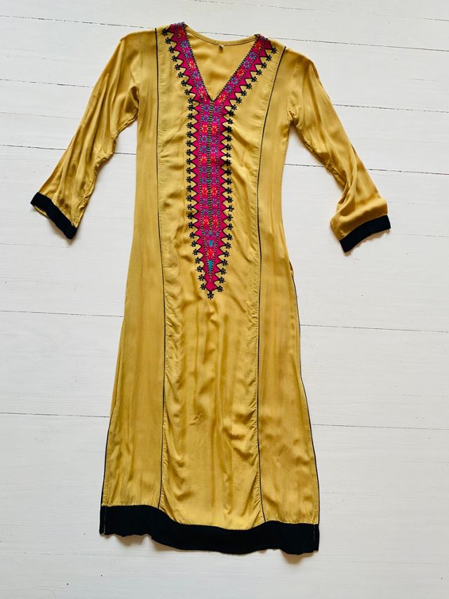 free people yellow embroidered dress Real Love Embroidered Dress at Free People in Its Electric, Size: XL