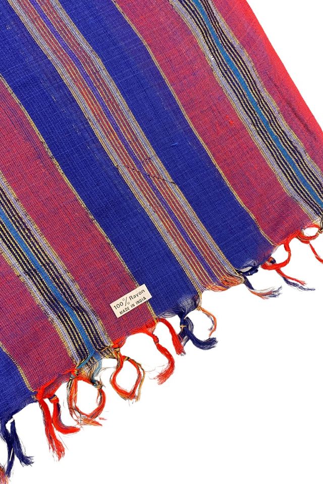 1980s Vintage Metallic Thread Stripe Rayon Scarf Selected by BusyLady Baca & The Goods #1
