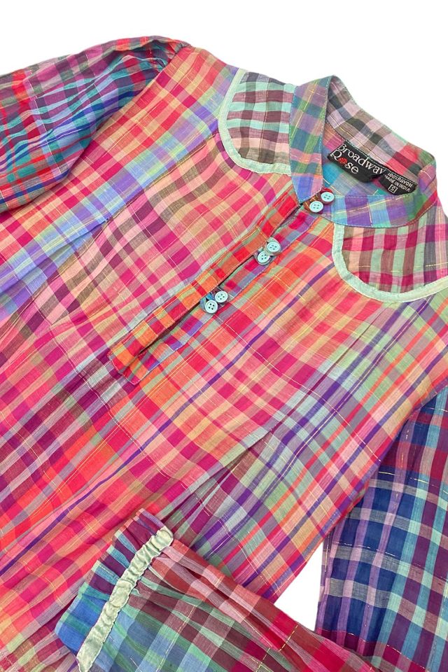1980s Vintage Plaid Collared Long Sleeve Dress Selected by BusyLady Baca & The Goods #1