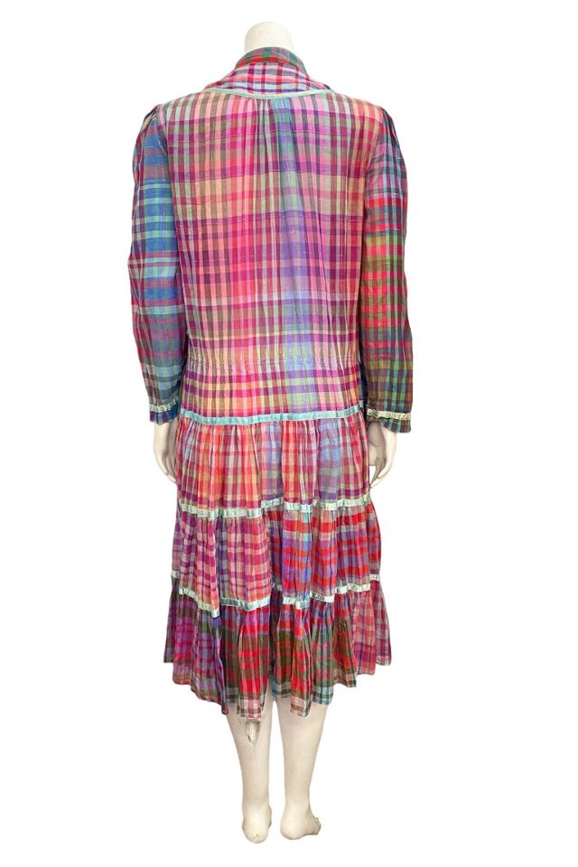 1980s Vintage Plaid Collared Long Sleeve Dress Selected by BusyLady Baca & The Goods #3
