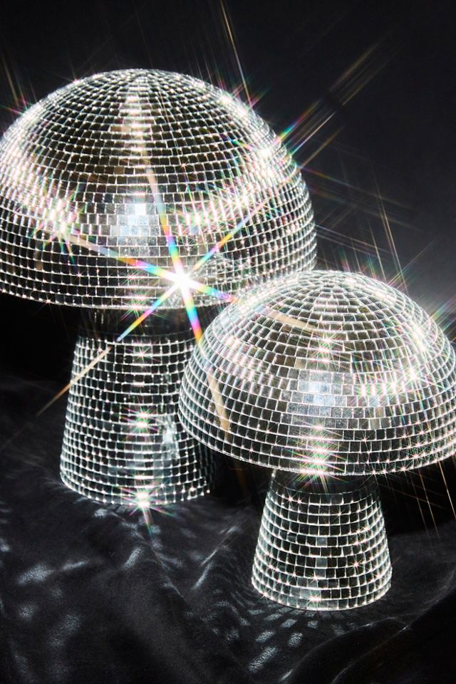 Boule disco en forme de champignon, boule disco argentée
