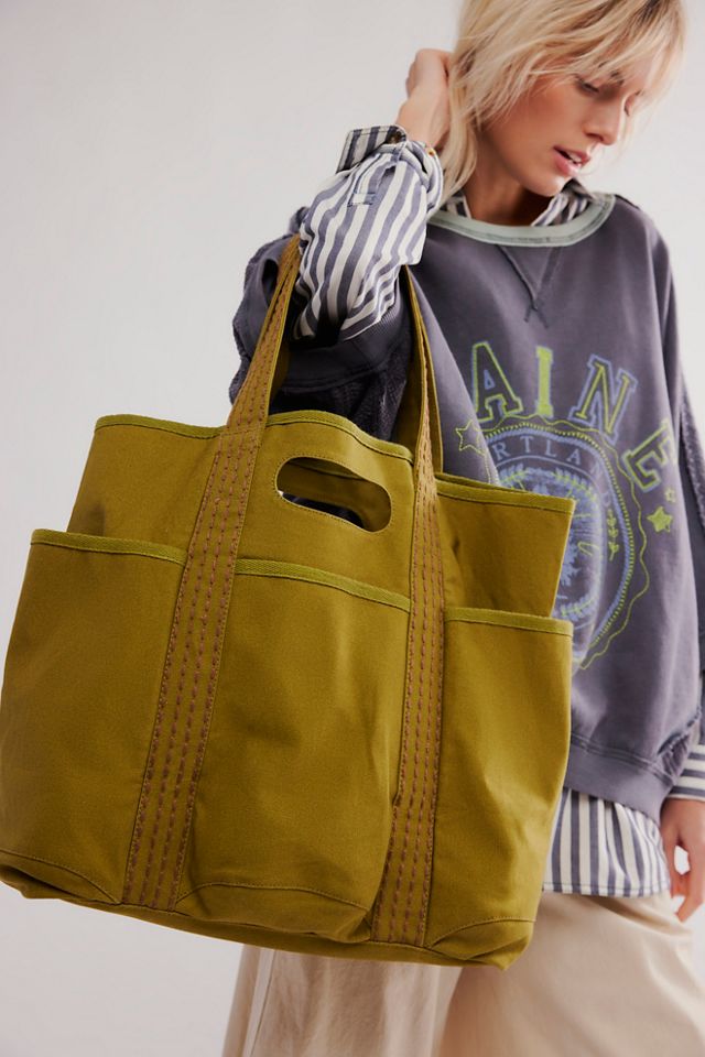 Free People Sunshine Series Hemp Yoga Tote in Yellow