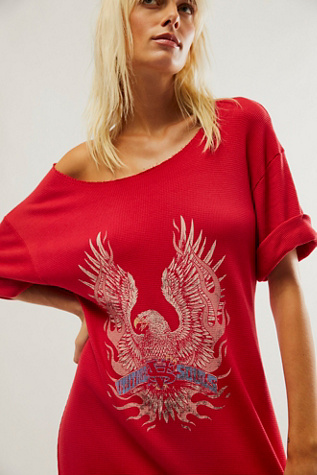 Eagle Maxi Top by Vintage Souls at Free People in Red, Size: Medium