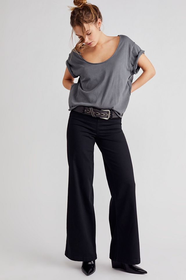 Playa Wide-Leg Pull-On Jeans