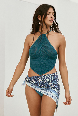 Dream Weaver Printed Bandana at Free People in Cornflower Combo