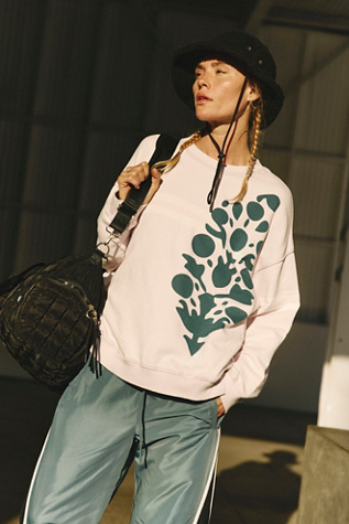 All Star Buti Logo Pullover by FP Movement at Free People in Rose Quartz Combo, Size: XS