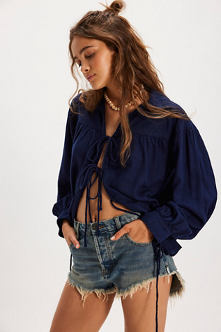OneTeaspoon Outlaws Mid-Length Denim Shorts at Free People in Medium Wash, Size: 28