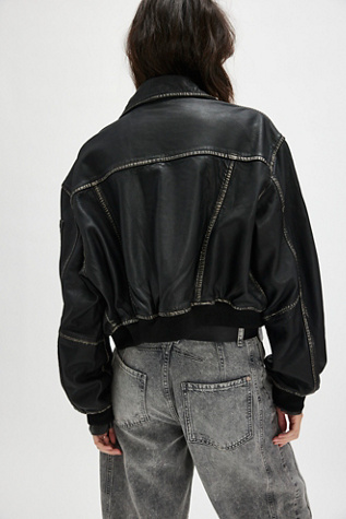 Oval Square Osrocker Leather Bomber Jacket