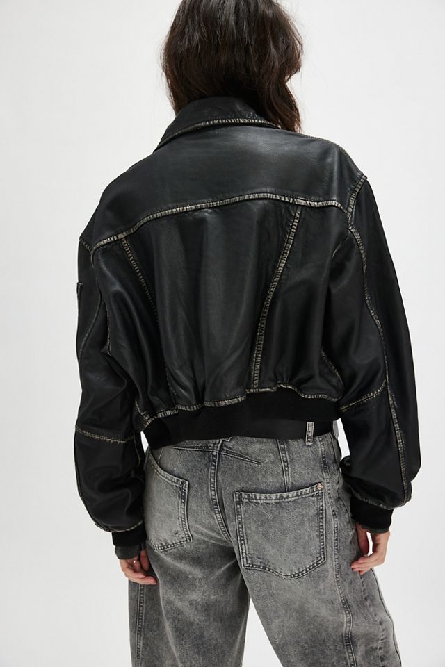 Blouson Aviateur en Cuir Oval Square Osrocker #3