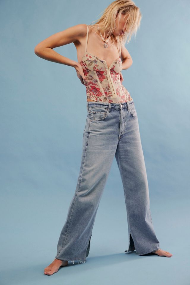 フリーピープル Free People Printed Night Rhythm Bodysuit レディース シャツ トップス Blue Flora Night Rhythm Printed Bodysuit | Free People