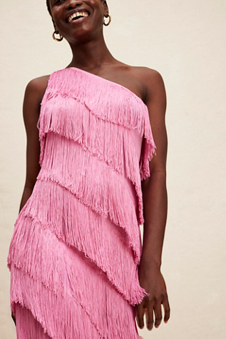 x m.g. style kate one shoulder sweetheart neckline fringe dress Sequin Asymmetrical Fringe Hem One-Shoulder Dress  Cloved in Ivy Boutique