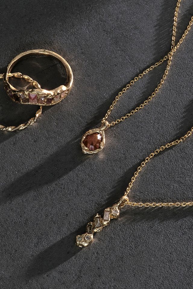 Ellis Mhairi Cameron Apricot Diamond Pendant Necklace