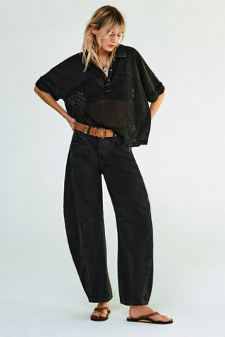 We The Free Good Luck Mid-Rise Barrel Jeans