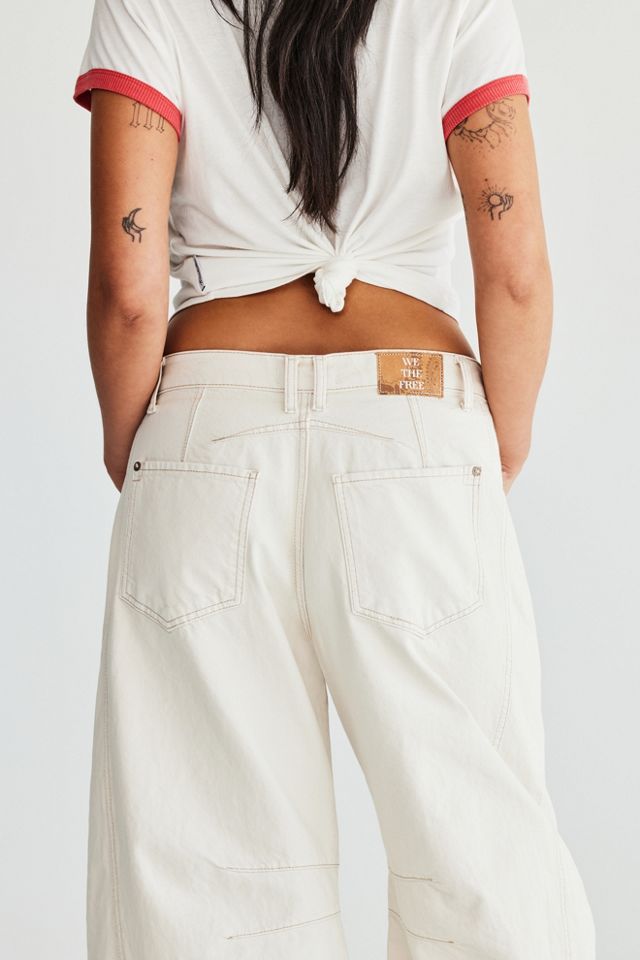 Free People Lucky You Mid-Rise Vegan Barrel Jeans – S.O.S Save Our Soles