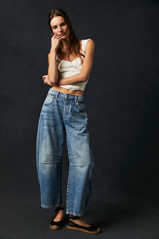 We The Free Lucky You Mid-Rise Barrel Jeans