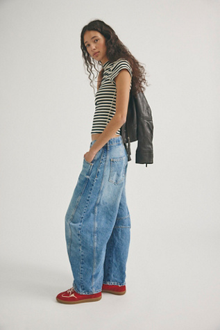We The Free Good Luck Mid-Rise Barrel Jeans