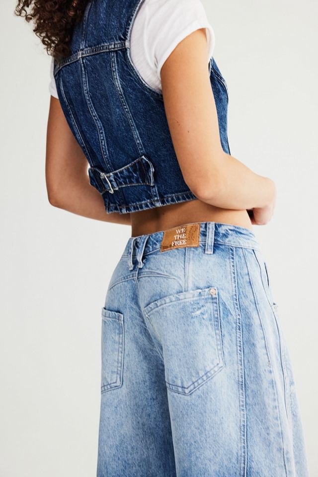 Free People Good Luck Mid Rise Barrel Leg Jeans