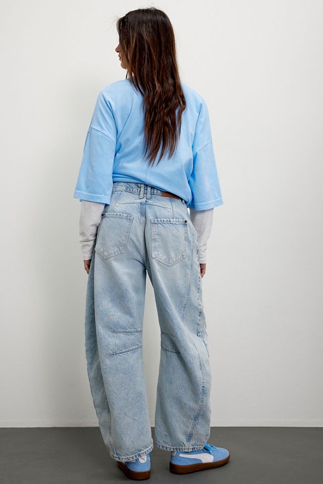 We The Free Good Luck Mid-Rise Barrel Jeans