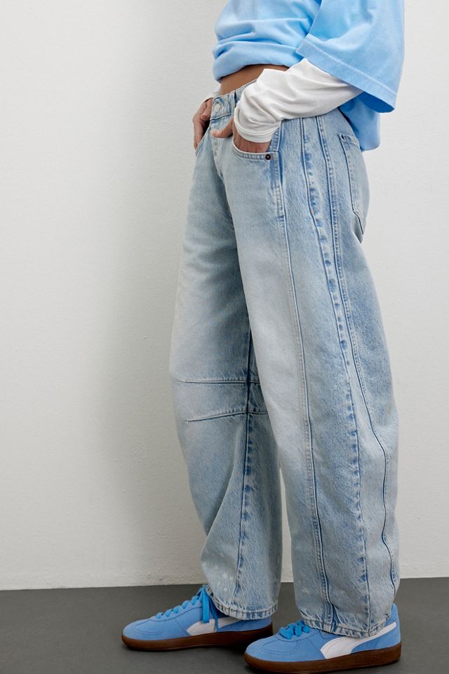 We The Free Good Luck Mid-Rise Barrel Jeans