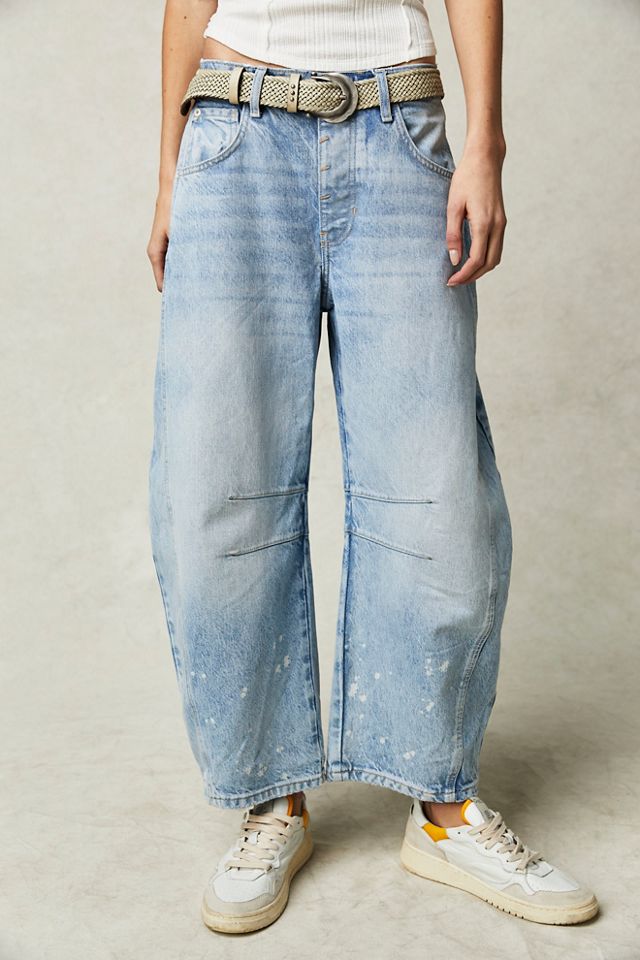 We The Free Good Luck Mid-Rise Barrel Jeans