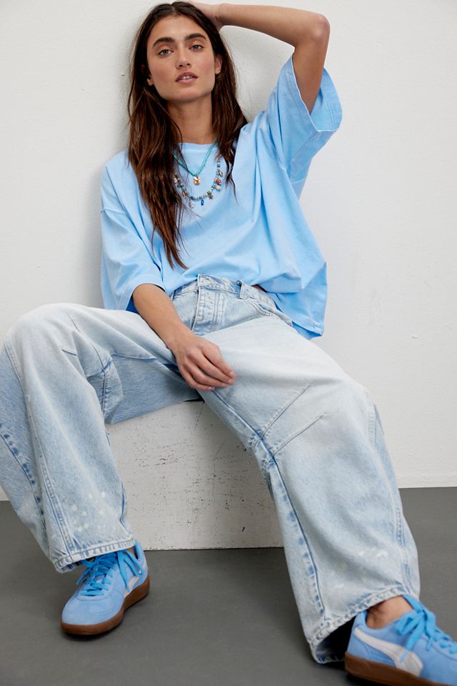 We The Free Good Luck Mid Rise Barrel Jeans Free People