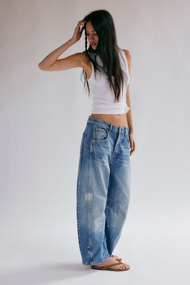 We The Free Good Luck MidRise Barrel Jeans Free People