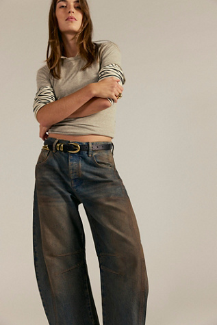 We The Free Good Luck Mid-Rise Barrel Jeans