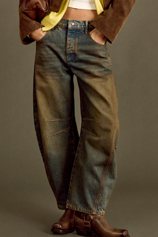 We The Free Good Luck Mid-Rise Barrel Jeans