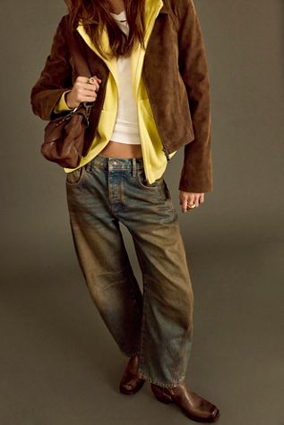We The Free Good Luck Mid-Rise Barrel Jeans