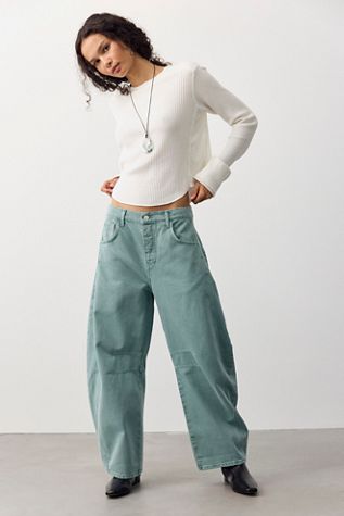 We The Free Good Luck Mid-Rise Barrel Jeans