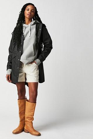 Rains Long Jacket at Free People in Black, Size: XS