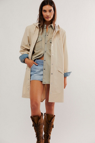 Rains Long Jacket at Free People in Dune, Size: Large