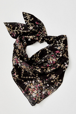 Honey Hair Scarf by Curried Myrrh at Free People in Black